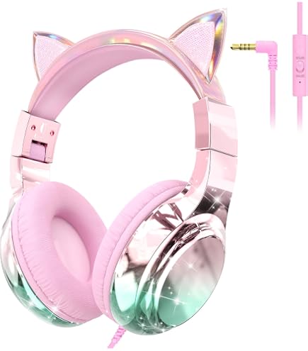 Ledeez Wired Pink LED Cat Headphone